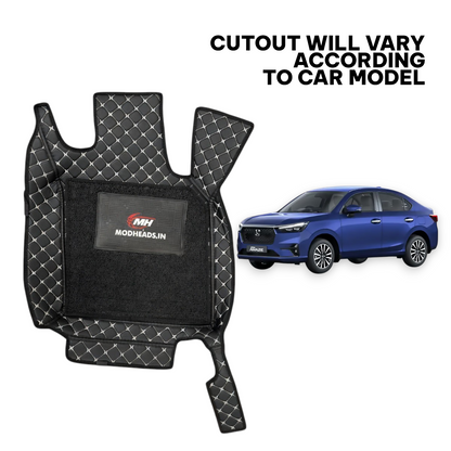 7D Mats For Honda Amaze 2024+ | Black/Silver - Modheads.in