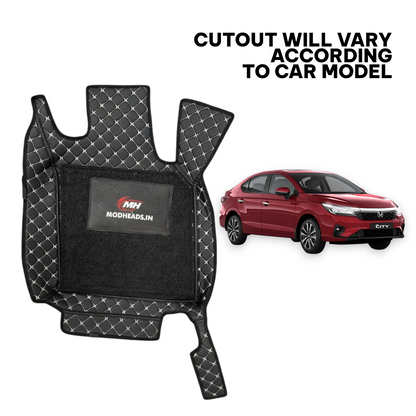 7D Mats For Honda City 2020+ | Black/Silver - Modheads.in