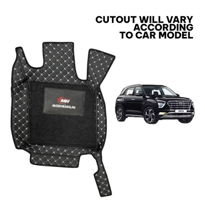 7D Mats For Creta 2020-2023 | Black/Silver - Modheads.in