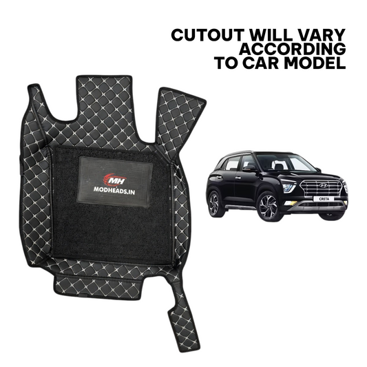 7D Mats For Creta 2020-2023 | Black/Silver - Modheads.in