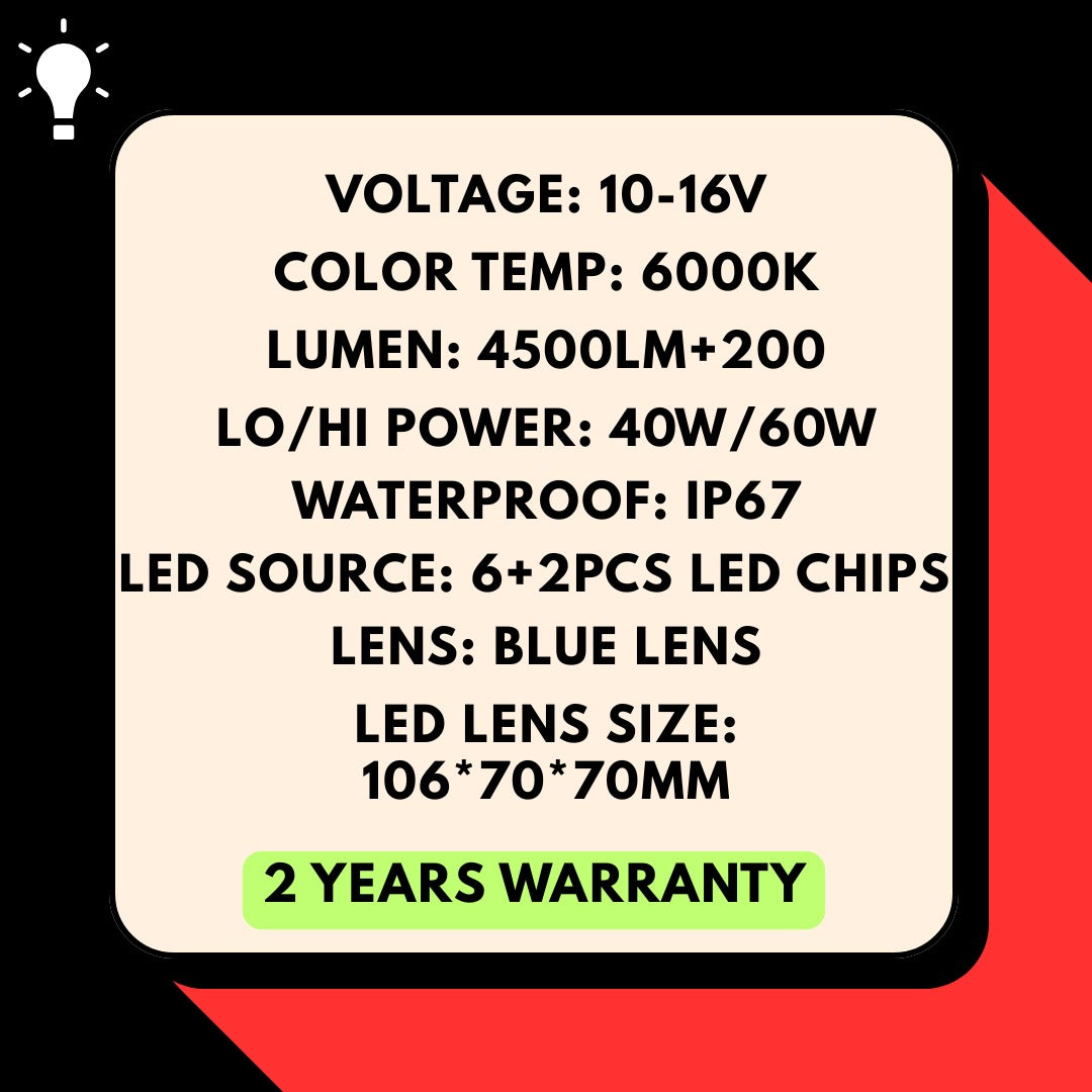 AES 2" BI-LED Double Laser Projectors | 2 Years Warranty | Canbus