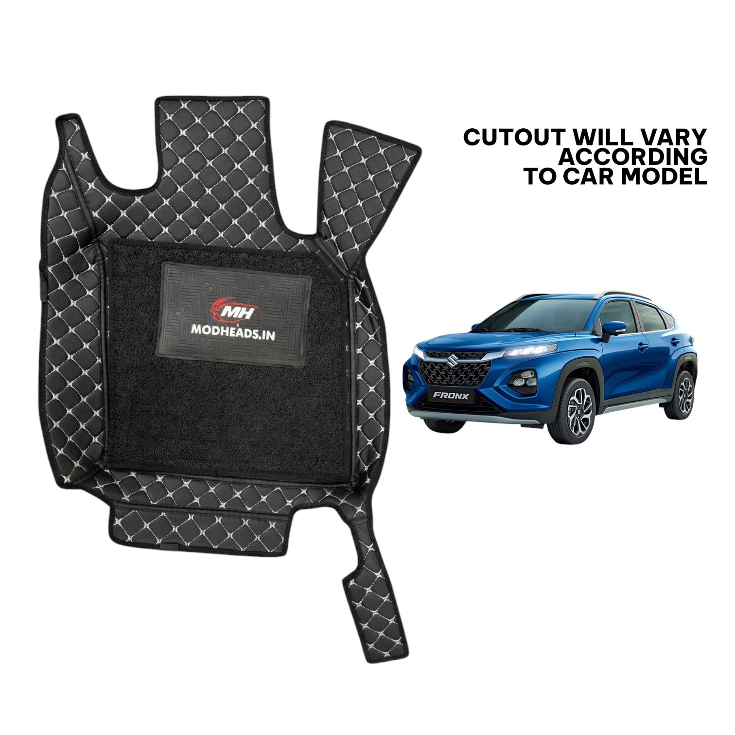 7D Mats for Fronx | Black/Silver - Modheads.in