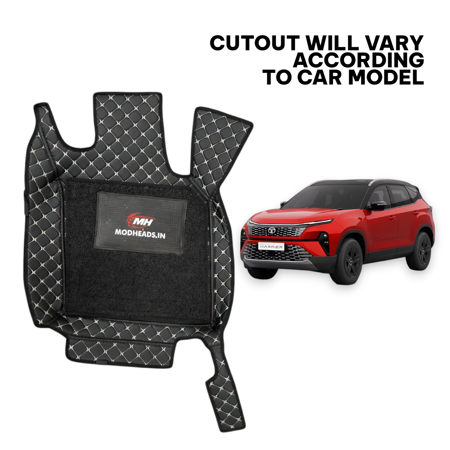 7D Mats For Tata Harrier 2023+ | Black/Silver - Modheads.in