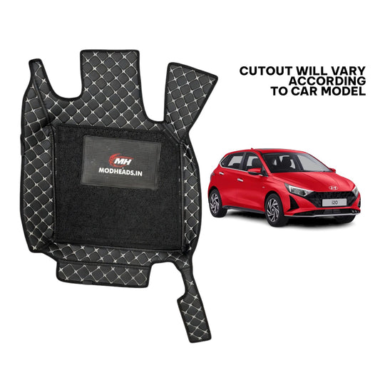 7D Mats for i20 2020+ | Black/Silver - Modheads.in