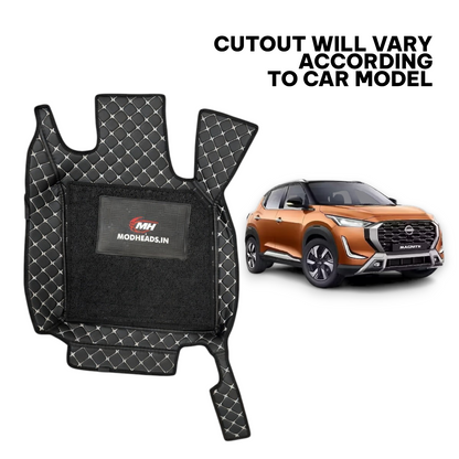 7D Mats For Nissan Magnite | Black/Silver - Modheads.in