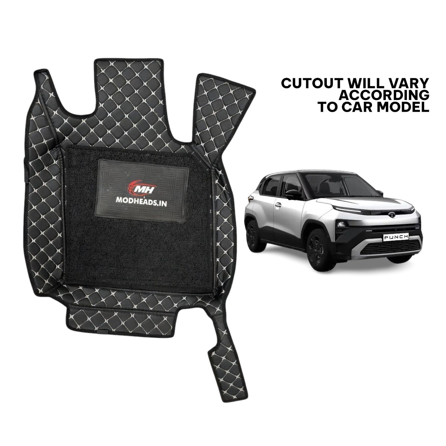 7D Mats for Tata Punch 2026+ | Black/Silver - Modheads.in