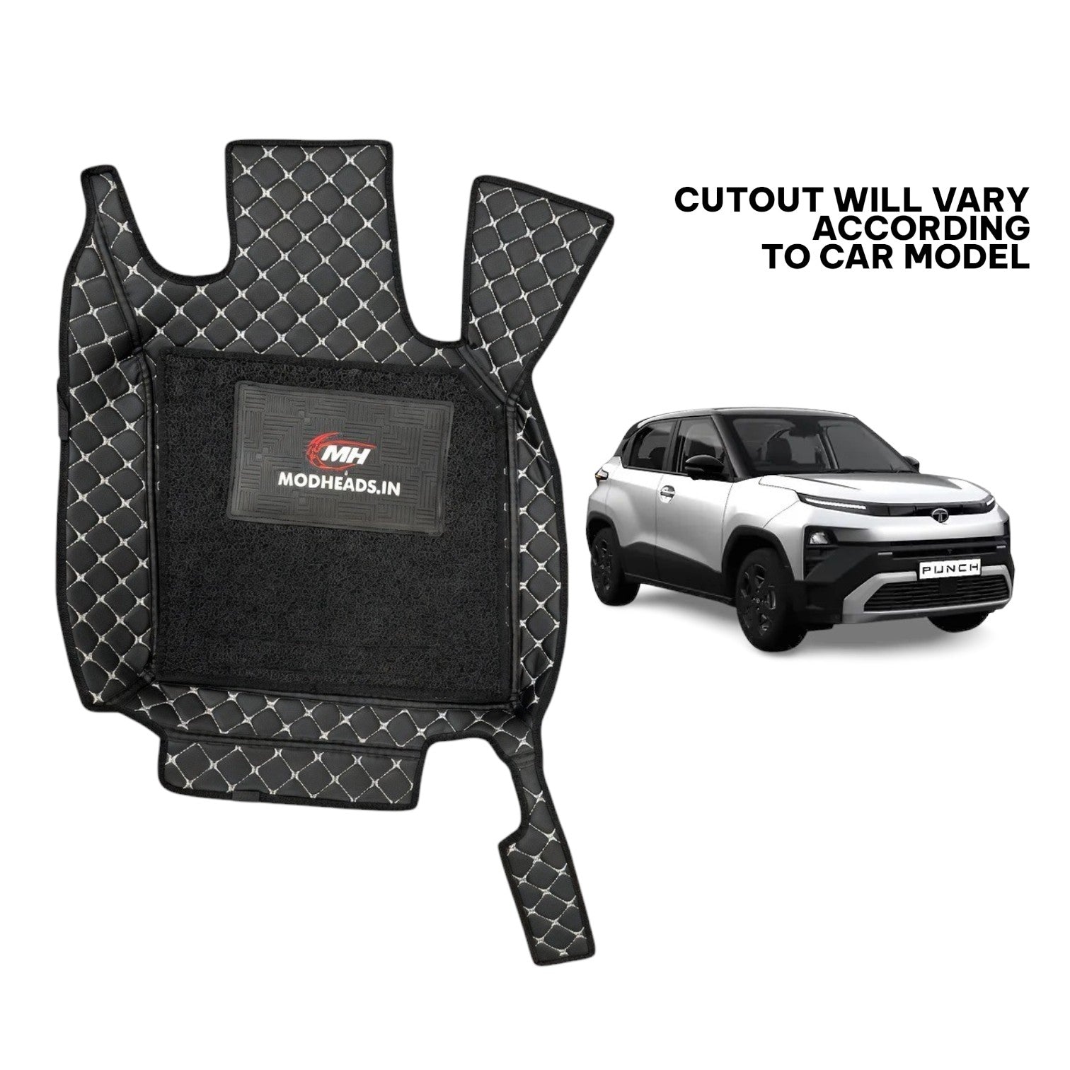 7D Mats for Tata Punch 2026+ | Black/Silver - Modheads.in