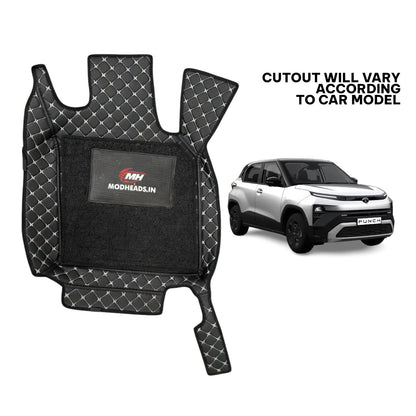7D Mats for Tata Punch 2026+ | Black/Silver - Modheads.in