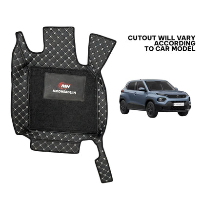 7D Mats for Tata Punch 2021+ | Black/Silver - Modheads.in
