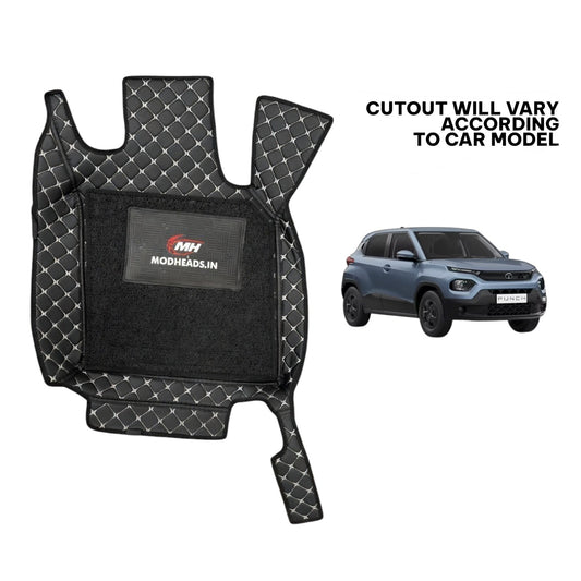7D Mats for Tata Punch 2021+ | Black/Silver - Modheads.in
