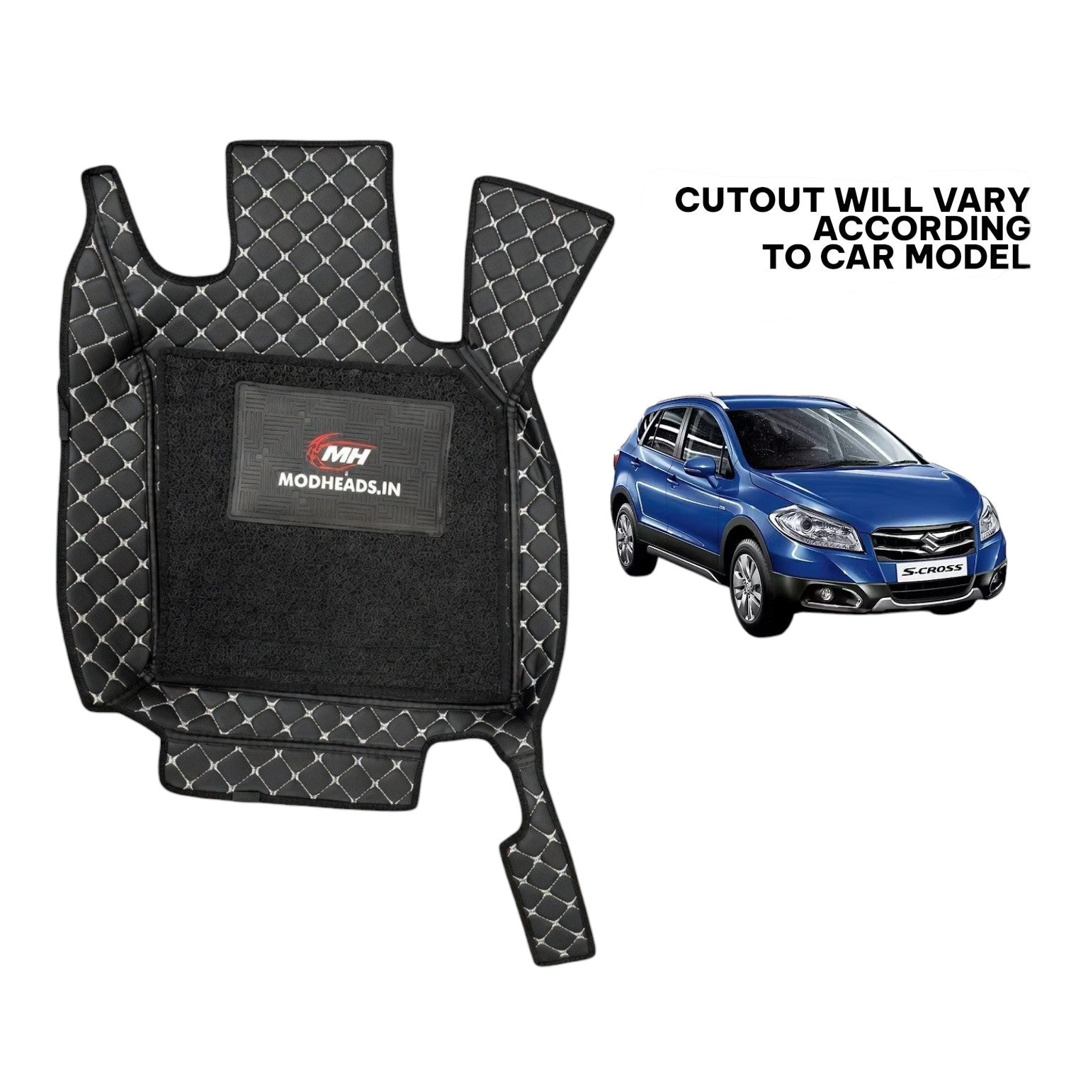7D Mats For S Cross 2015-2020 | Black/Silver - Modheads.in