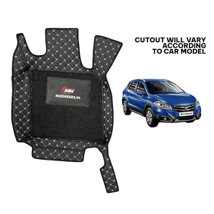 7D Mats For S Cross 2015-2020 | Black/Silver - Modheads.in