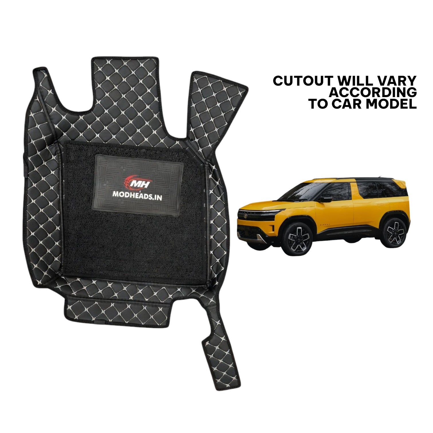 7D Mats for Tata Sierra | Black/Silver - Modheads.in