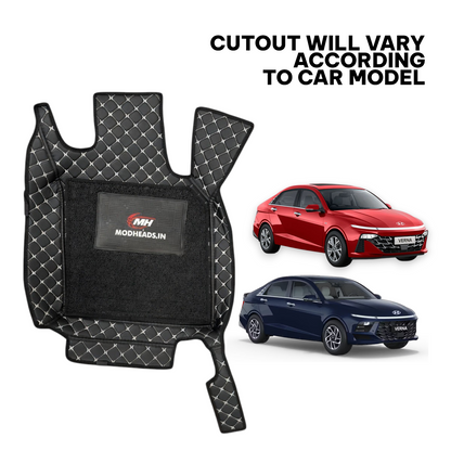 7D Mats For Verna 23+/26+ | Black/Silver - Modheads.in