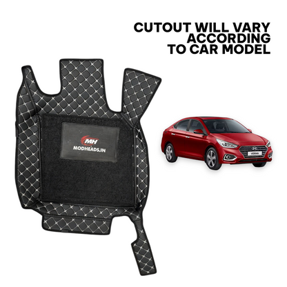 7D Mats For Verna 2017-2020 | Black/Silver - Modheads.in