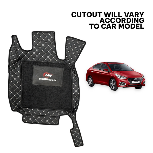 7D Mats For Verna 2017-2020 | Black/Silver - Modheads.in