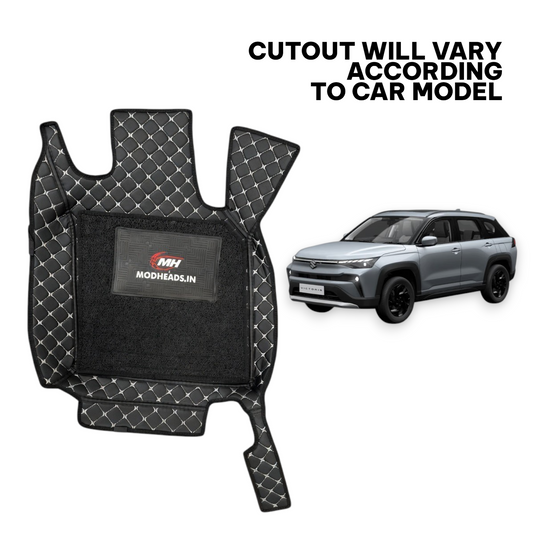 7D Mats For Maruti Suzuki Victoris | Black/Silver - Modheads.in