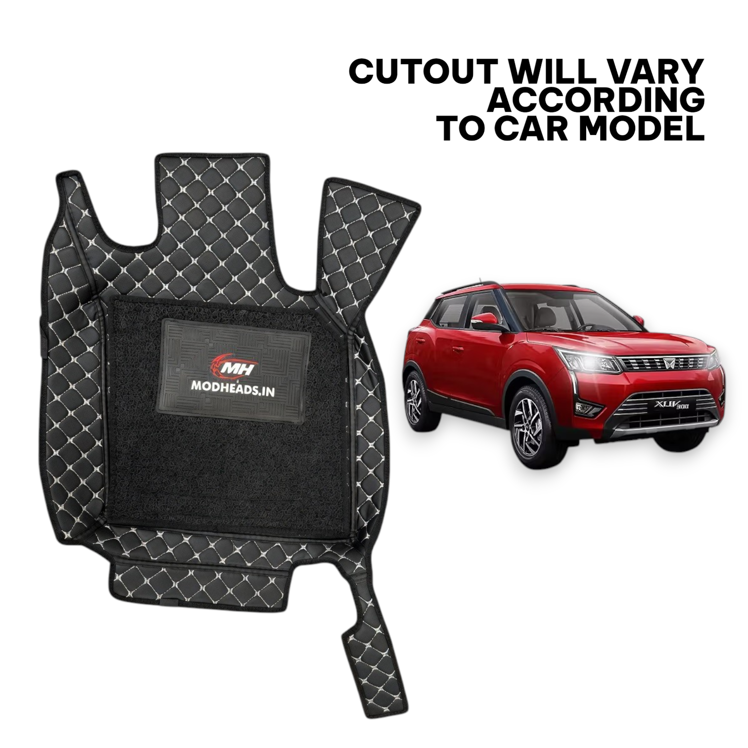 7D Mats For Mahindra XUV3OO 2020-2024 | Black/Silver - Modheads.in