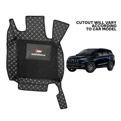 7D Mats For XUV 7OO 7 Seater | Black/Silver - Modheads.in