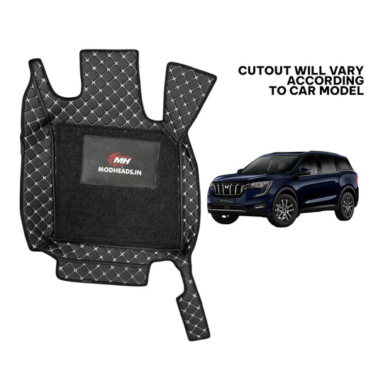 7D Mats For XUV 7OO 7 Seater | Black/Silver - Modheads.in